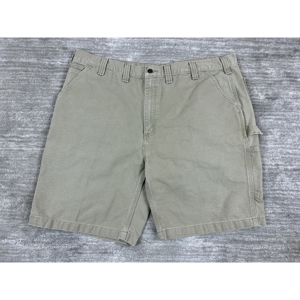 Carhartt Carpenter Shorts Mens 44 Tan Relaxed Fit Canvas Utility Workwear 100246